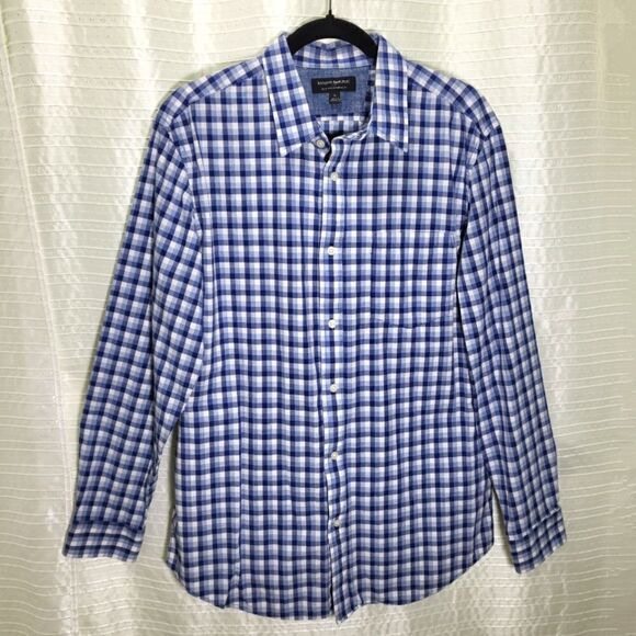 SET OF TWO Banana Republic Plaid Cotton Shirts, TWO Styles Blue, Multi Size L - Picture 2 of 11